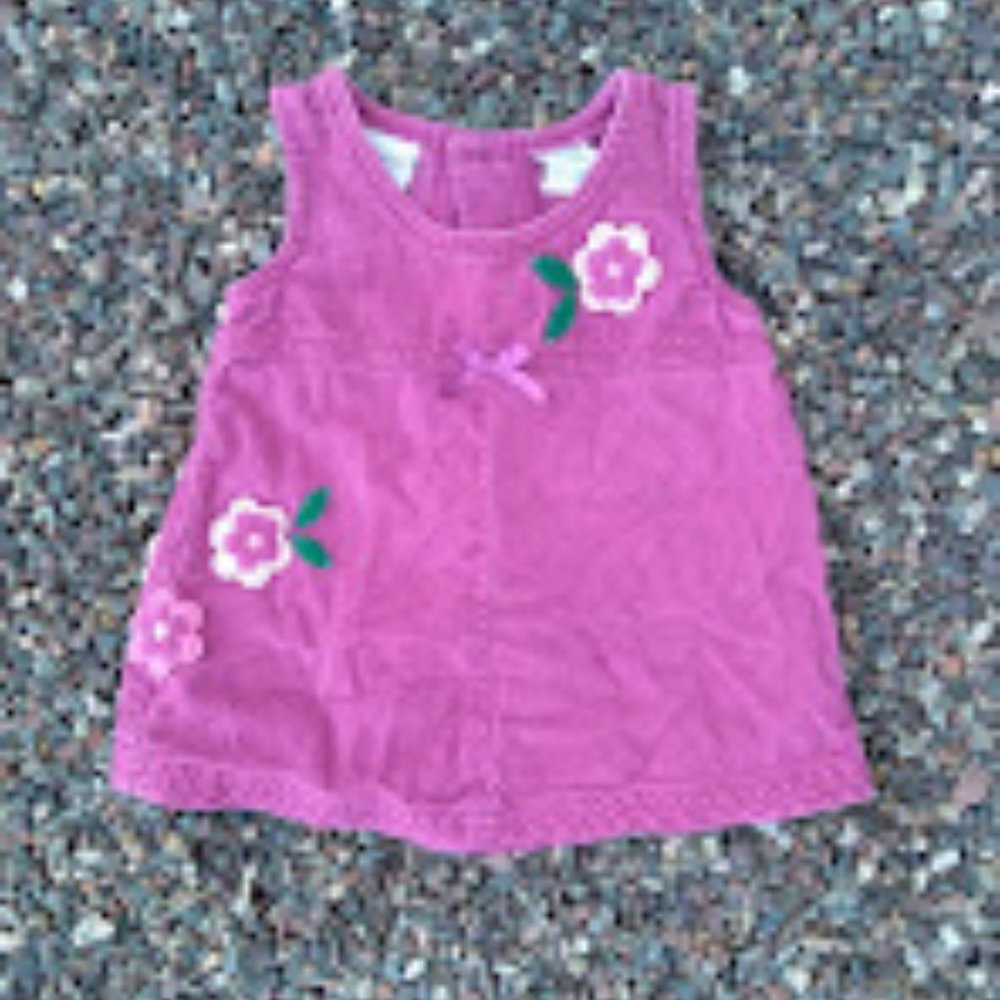 Cherokee Corduroy Baby Girl Floral Jumper Size 0-3 Months